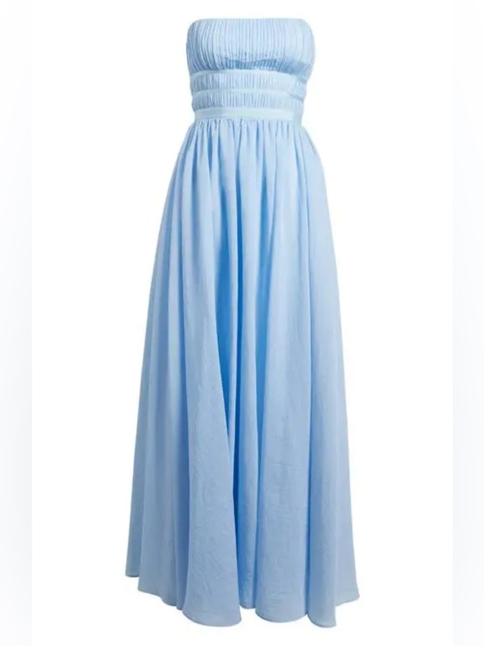 Lulus Calais Sky Blue
Strapless Pleated Maxi Dress